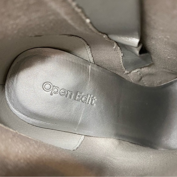Open Edit Blythe Silver Pointy Toe Heeled Bootie 8 1/2 M - Picture 13 of 15